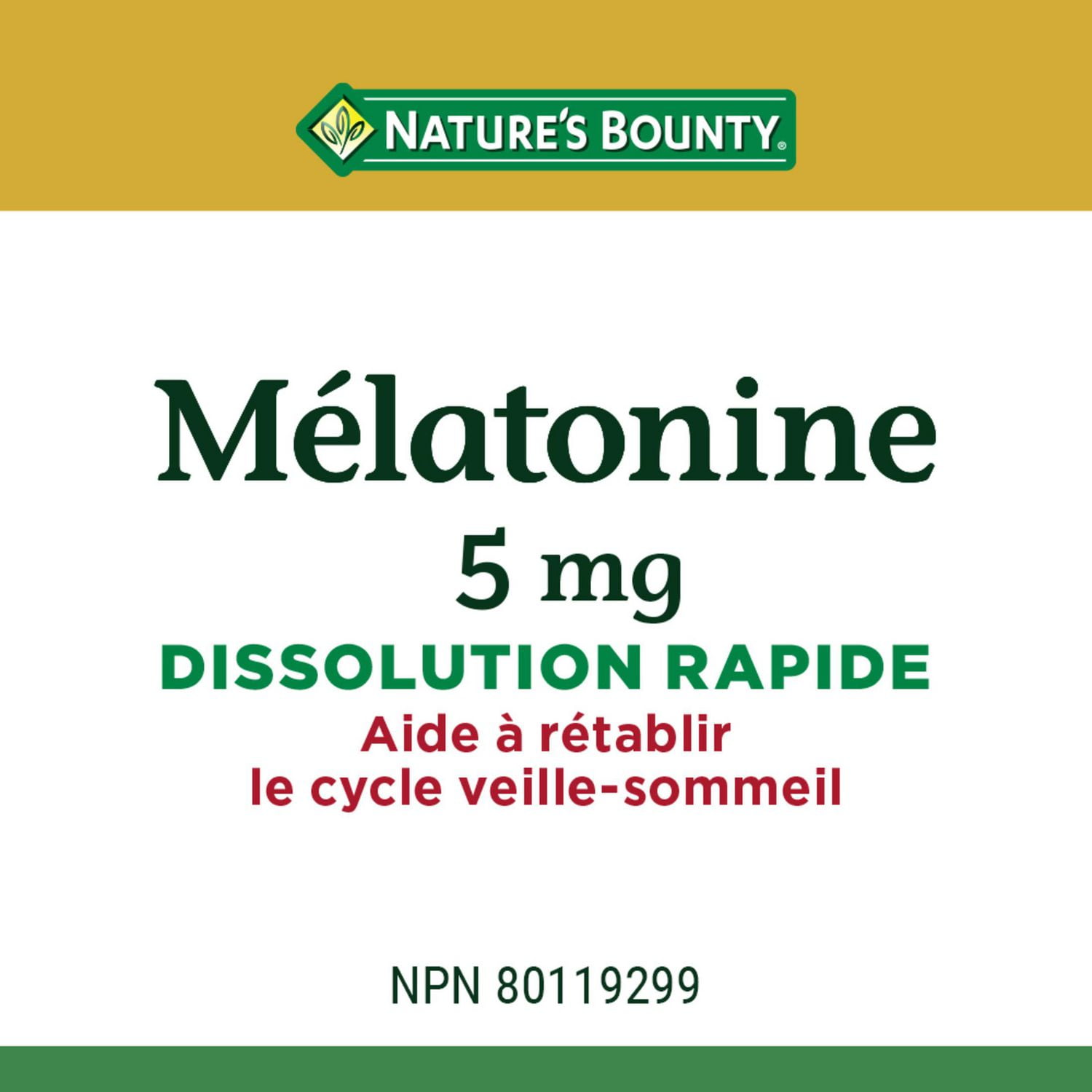 NATURE'S BOUNTY Melatonin, Quick Dissolve, 5 mg, Helps Reset Sleep-wake Cycle, Helps Increase Total Sleep Time, Helps To reduce the time it takes to Fall Asleep, Tablets 200.0 count, 200 Tablets