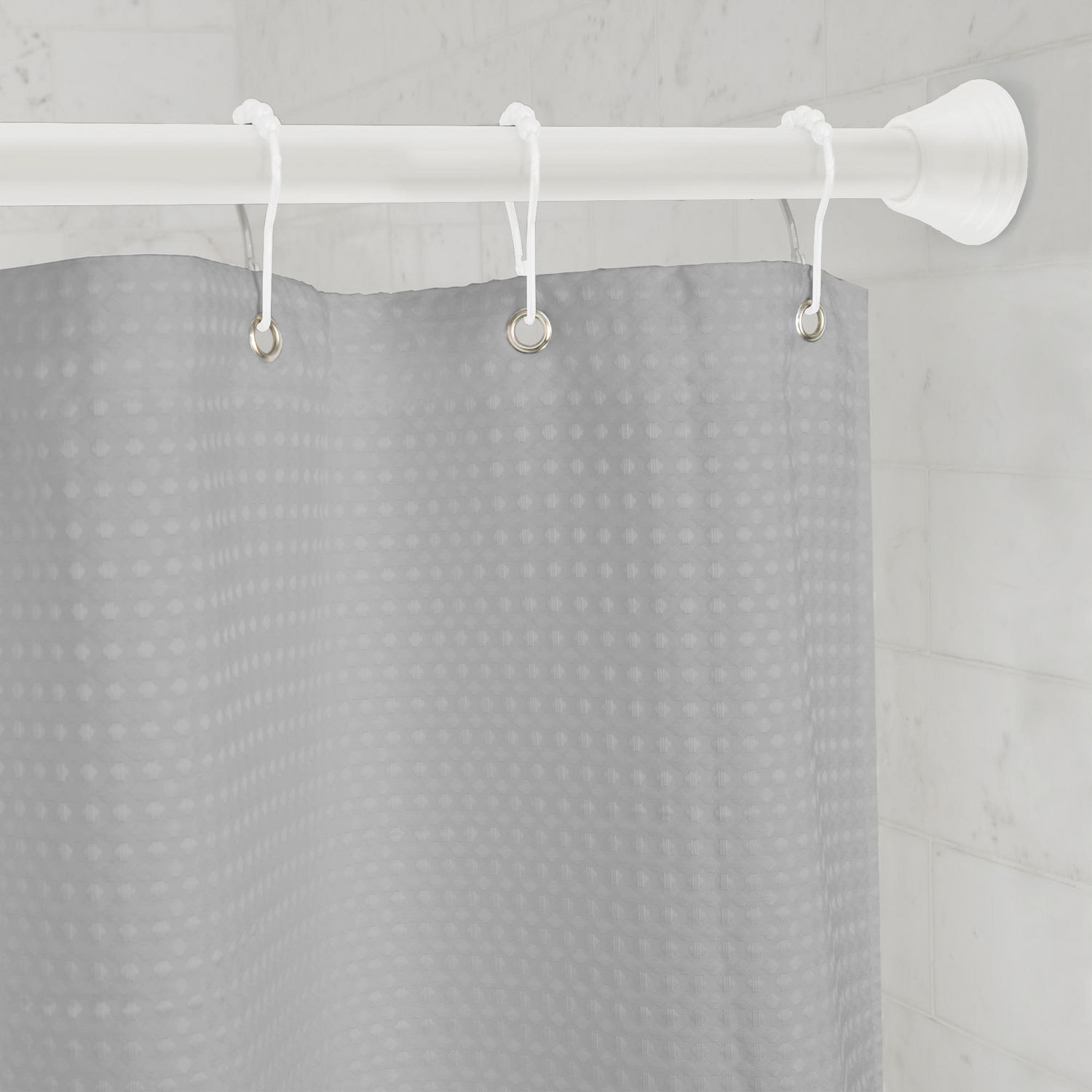 Tringle à rideau de douche incurvée double réglable Smart Rods de  Mainstays, nickel brossé 1 tringle à rideau de douche 