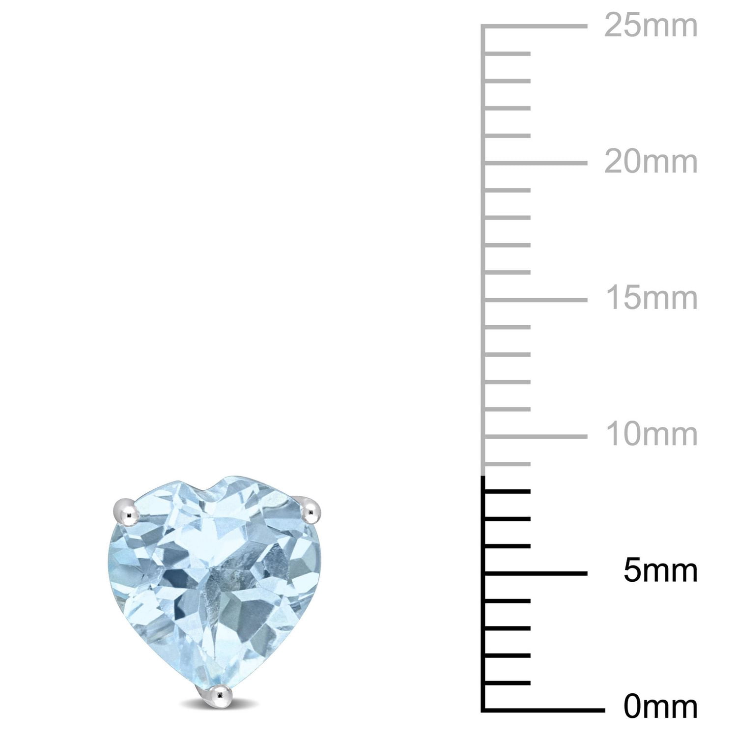 Miabella Sky Blue Topaz Solitaire Heart Stud Earrings in Sterling Silver