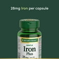 thumbnail image 4 of NATURE'S BOUNTY Iron Plus, 28 mg, Gentle, Helps Prevent Anemia, Supports Immune Health, Helps Red Blood Cell Formation & Function, Helps Wounds Heal, Antioxidant, Capsules 90, 4 of 6