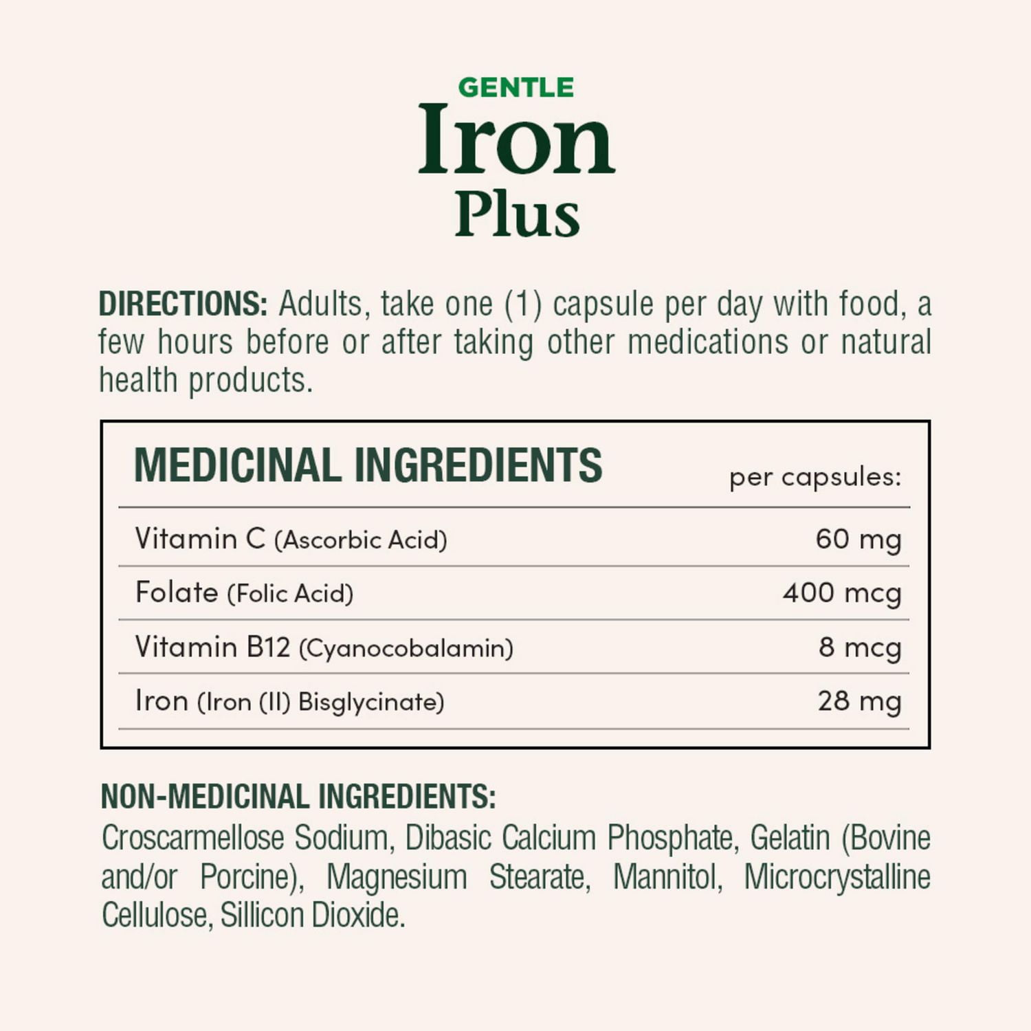 NATURE'S BOUNTY Iron Plus, 28 mg, Gentle, Helps Prevent Anemia, Supports Immune Health, Helps Red Blood Cell Formation & Function, Helps Wounds Heal, Antioxidant, Capsules 90.0 count, 90 Capsules