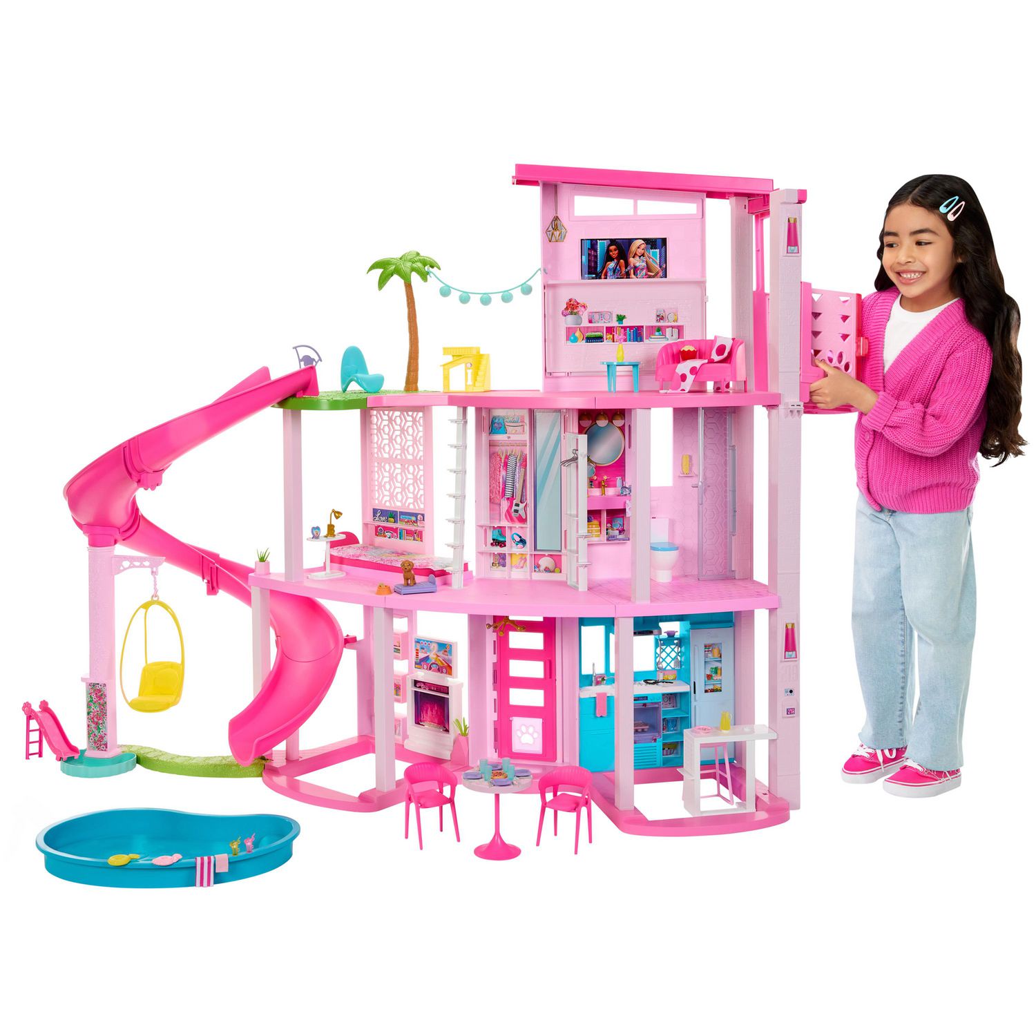 Barbie Coffret de jeu – Maison de rêve, 3 étages, 75+ éléments 