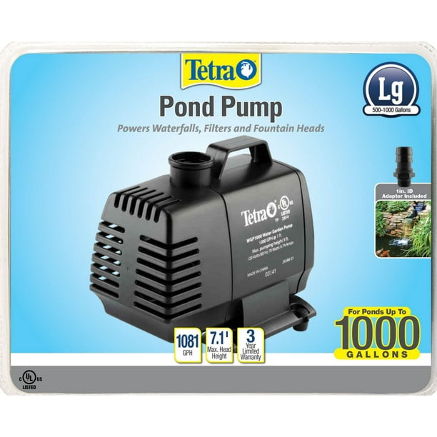 Tetra Pond Water Garden Pump, 1000 GPH, for Large Waterfalls, Filters