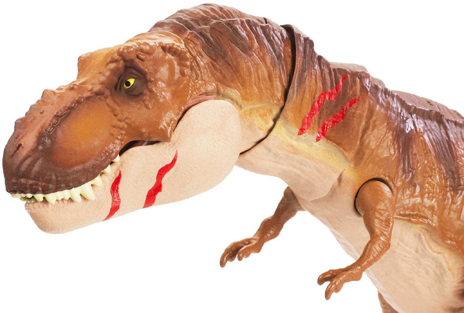 jurassic world battle damage tyrannosaurus rex & monolophosaurus