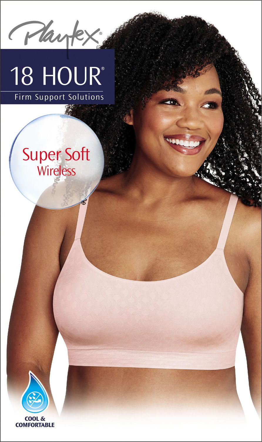 Playtex Seamless Comfort Wireless Bra, Sizes: S- 3XL