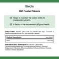 thumbnail image 4 of NATURE'S BOUNTY Biotin, 1000 mcg, Helps to Maintain the Body's Ability to Metabolize Nutrients, A Factor In The Maintenance Of Good Health, Value Size, Coated Tablets 200, 4 of 6