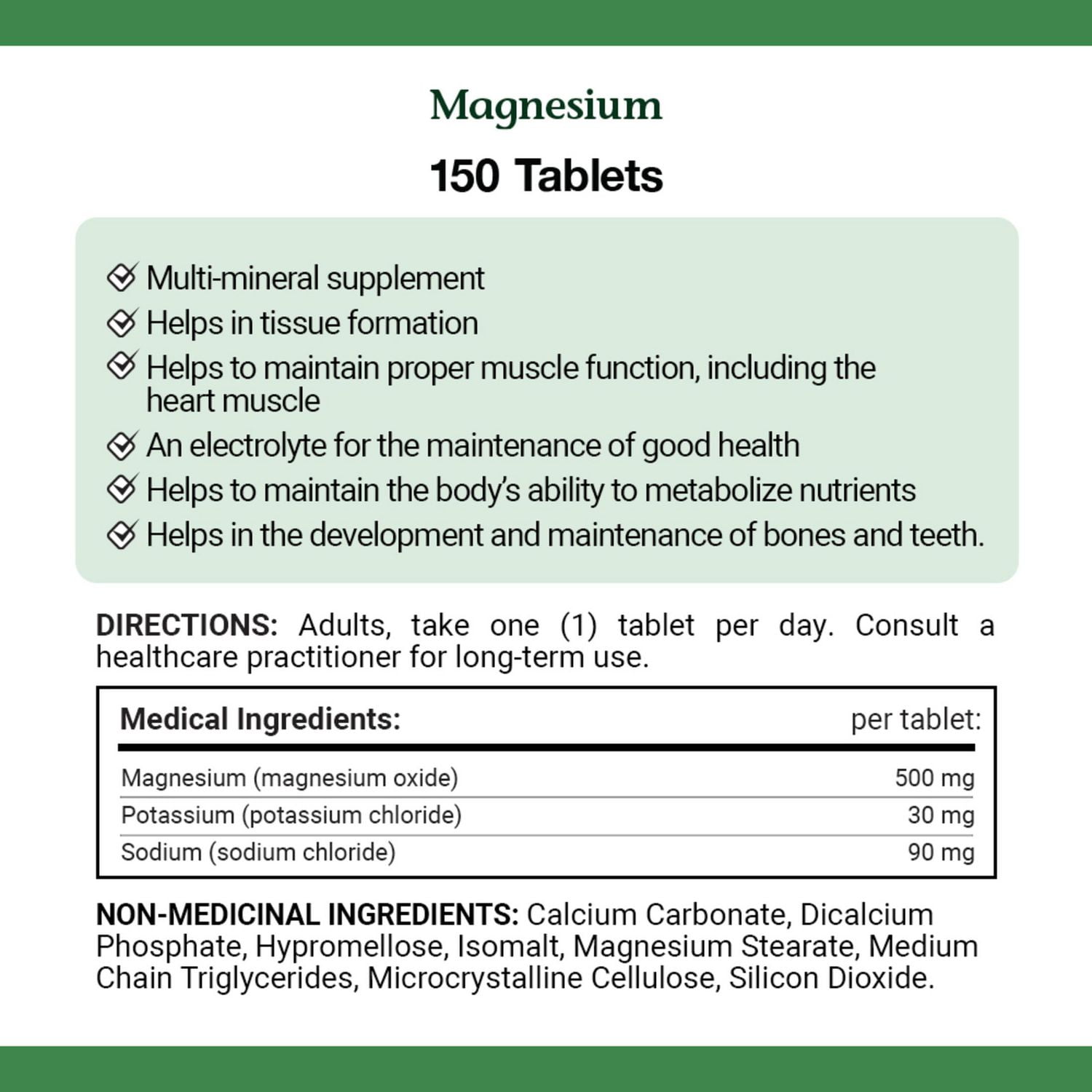 NATURE'S BOUNTY Magnesium Plus Electrolytes, 500 mg, Helps Maintain Muscle Function, Helps Tissue Formation & Development, Helps Maintain Bones & Teeth,<br>Helps Body Metabolize Nutrients, Tablets 150.0 count, 150 Tablets