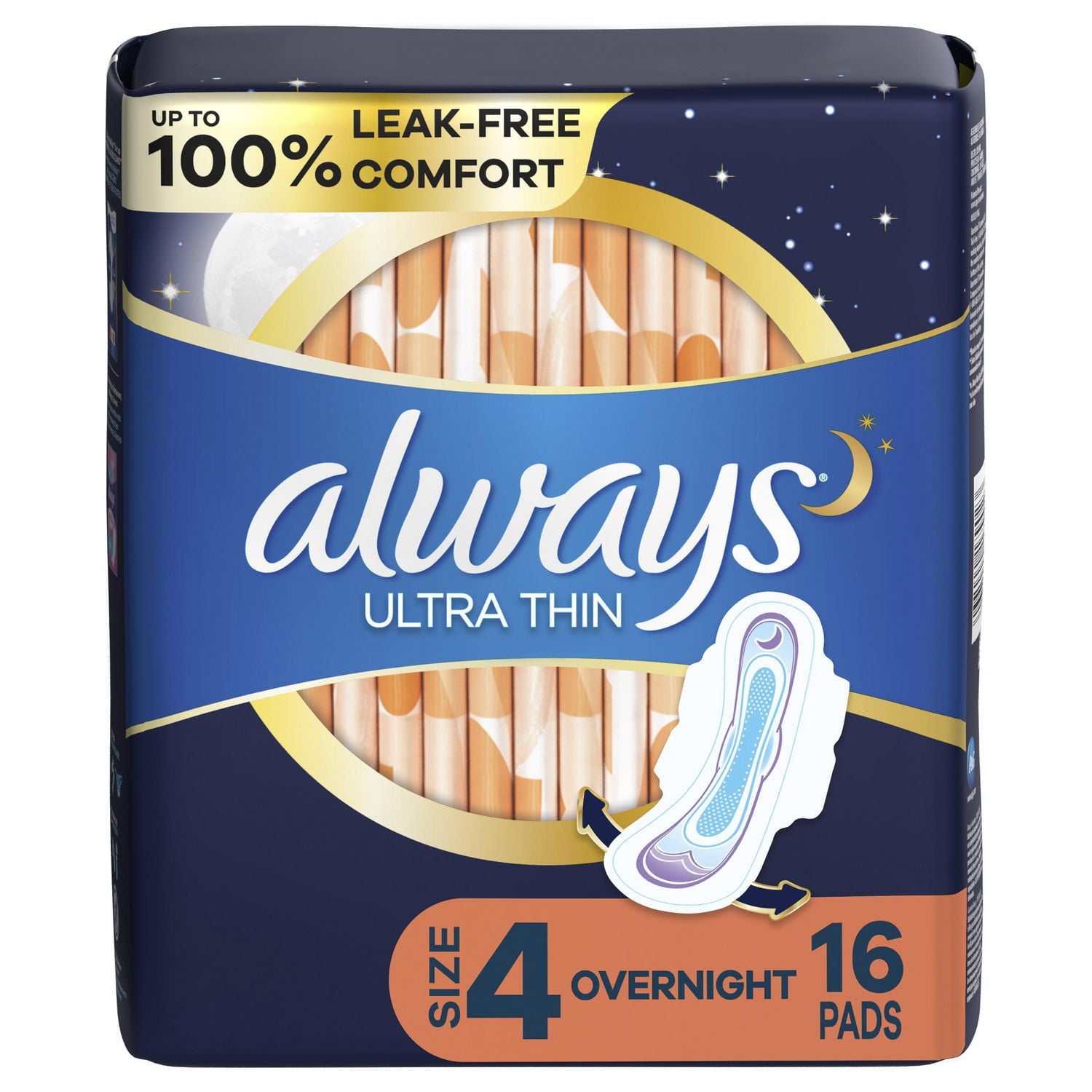 Always Ultra Thin Overnight Pads with Flexi-Wings, Unscented - Size 4 (80  ct.) - Sam's Club