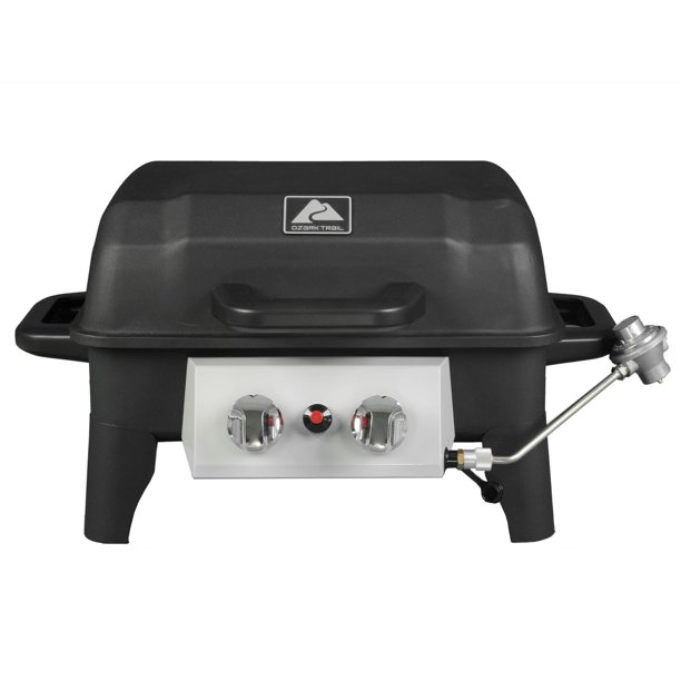 Ozark Trail 2 Burner Tabletop Propane Gas Grill, Black, GBT2226WC