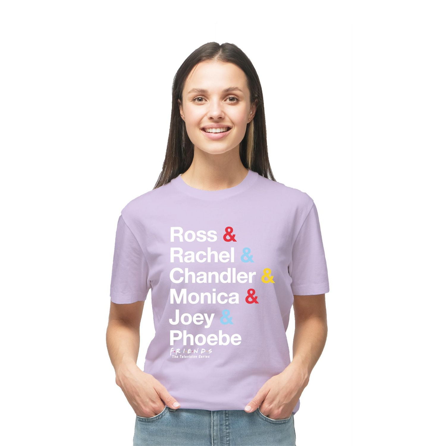 Friends Ladies Name Stack Short Sleeve T-Shirt, Sizes: XS-XL