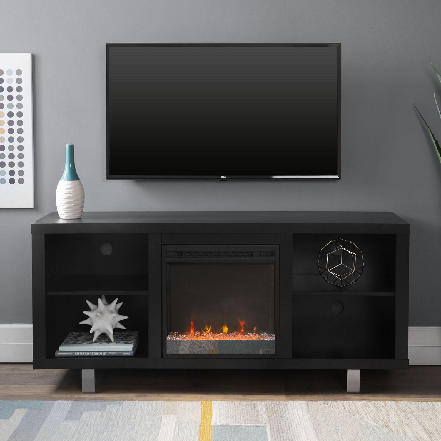 Manor Park Modern Fireplace TV Stand for TV's up to 64 ...