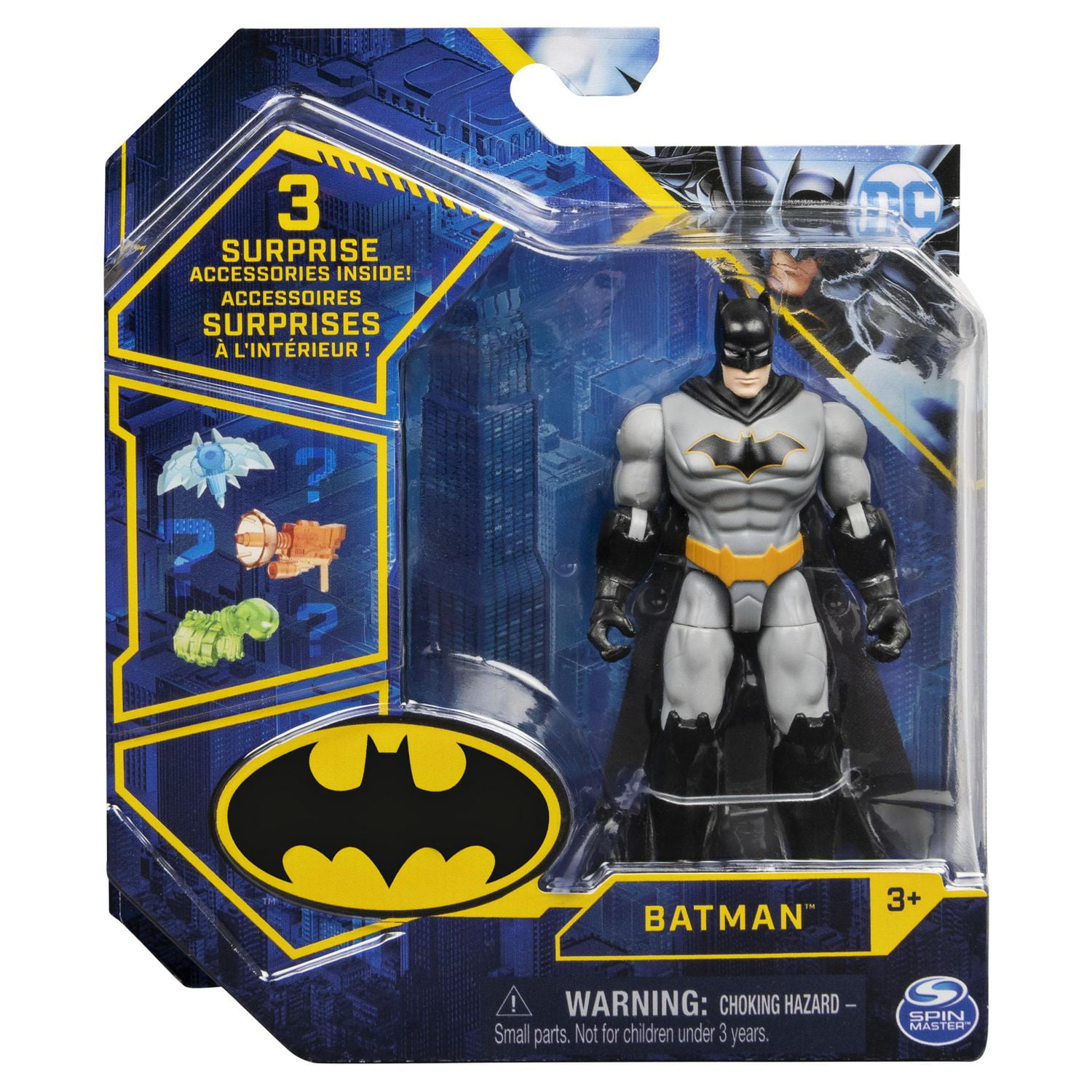 Batman 4 inch Action Figure with 3 Mystery Accessories for Kids Aged 3 and up