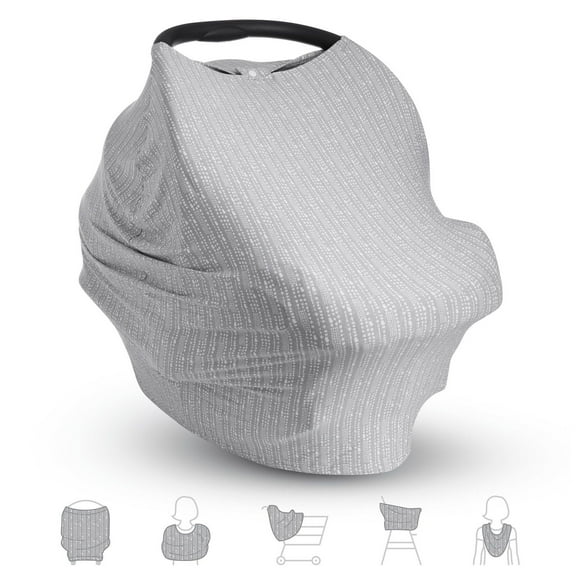 Munchkin Brica XtraGuard Antimicrobial 5-in-1 Car Seat Cover and Nursing Cover, Grey