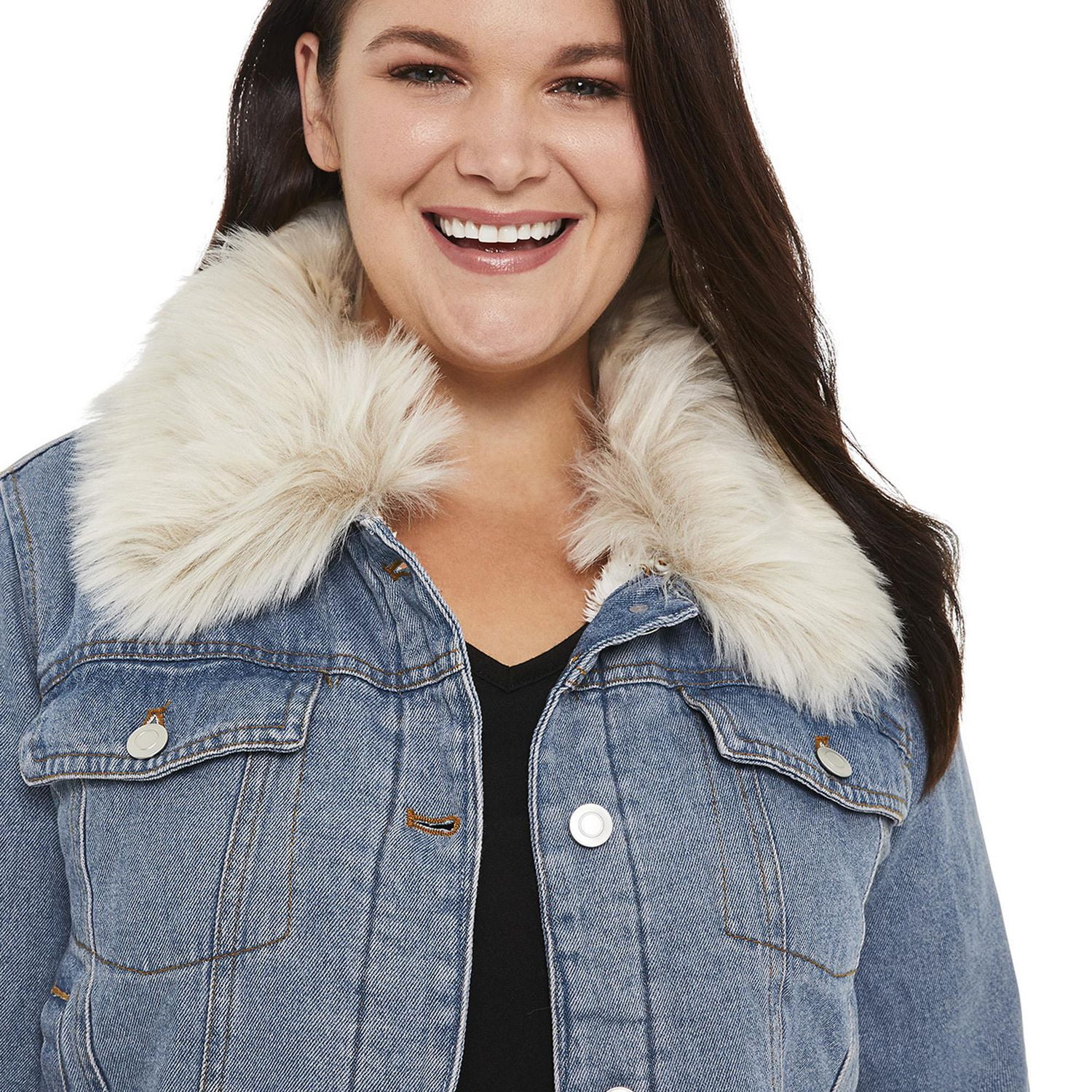 Shearling lined denim hot sale jacket womens