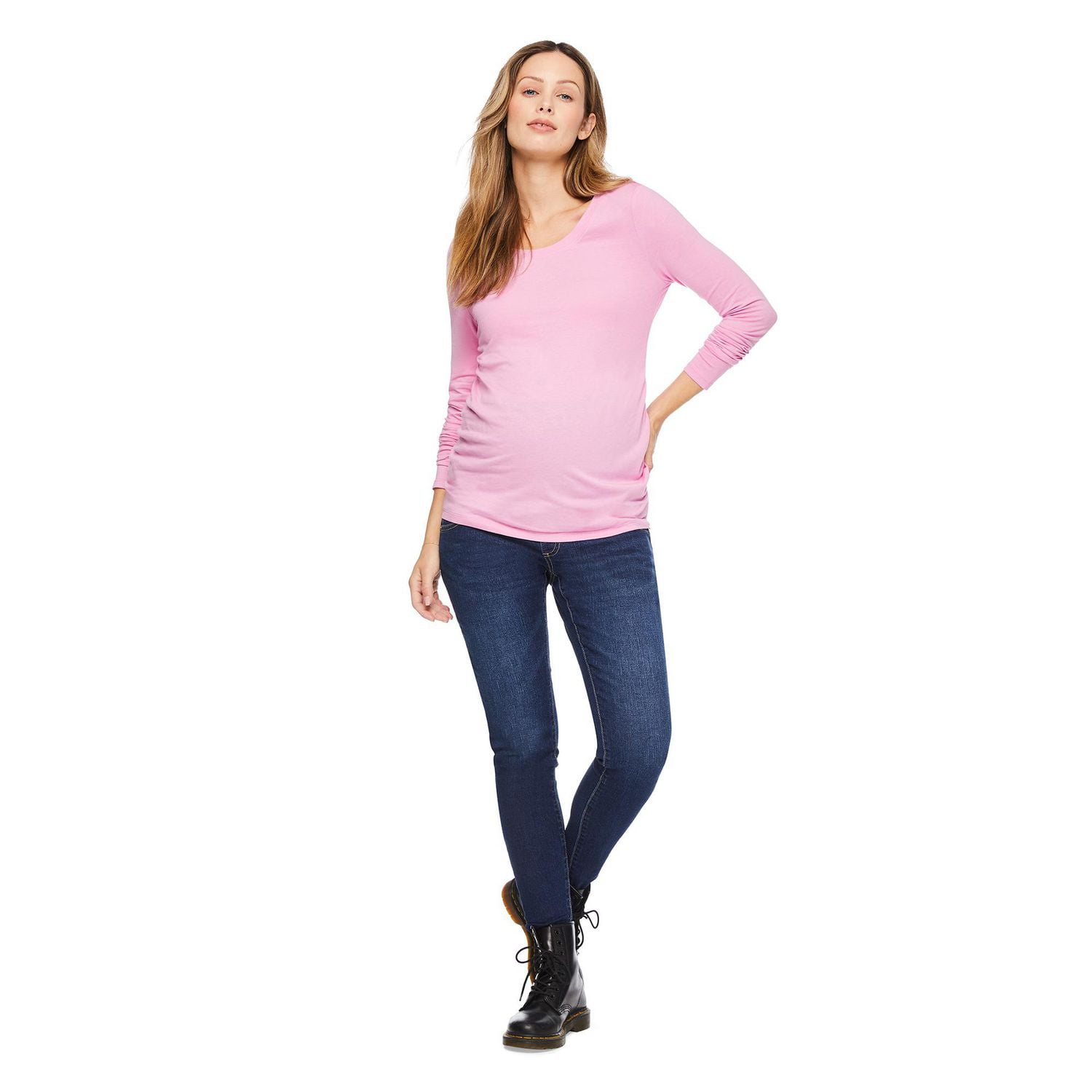 Paisley Sky Maternity Long Sleeve Crew Neck Tee