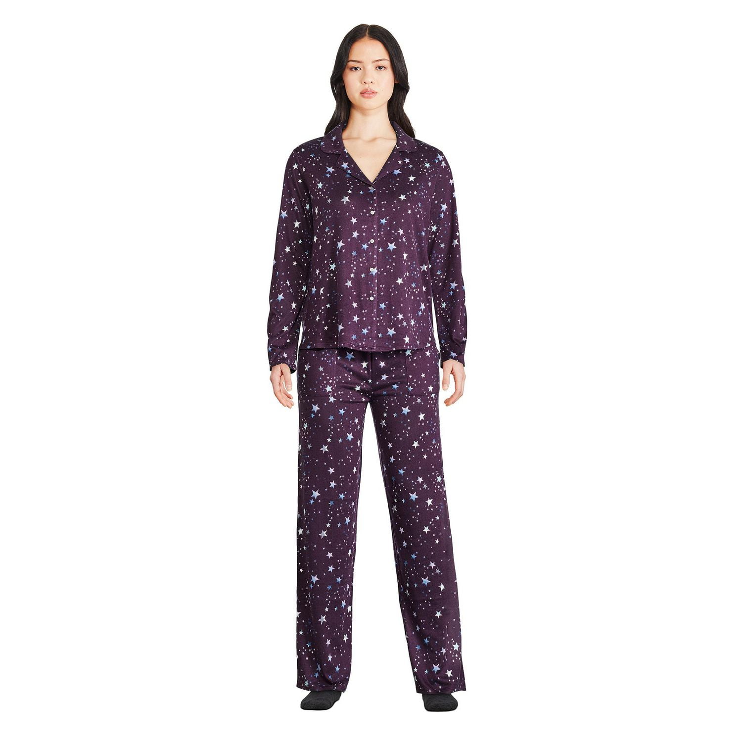 Women's notch collar pajama set sale