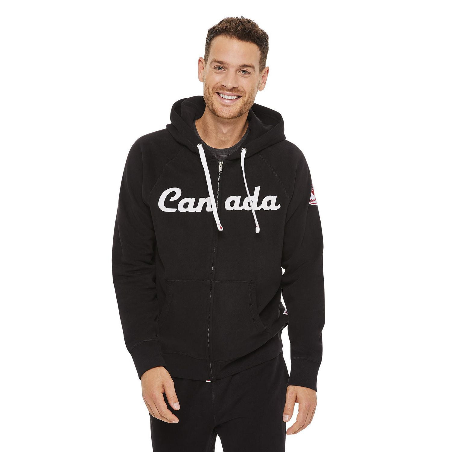 Canadiana Men's Full Zip Raglan Hoodie Walmart Canada