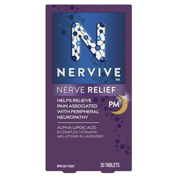 Nervive Nerve Relief PM, Chamomile, Lavender, 30 Ct