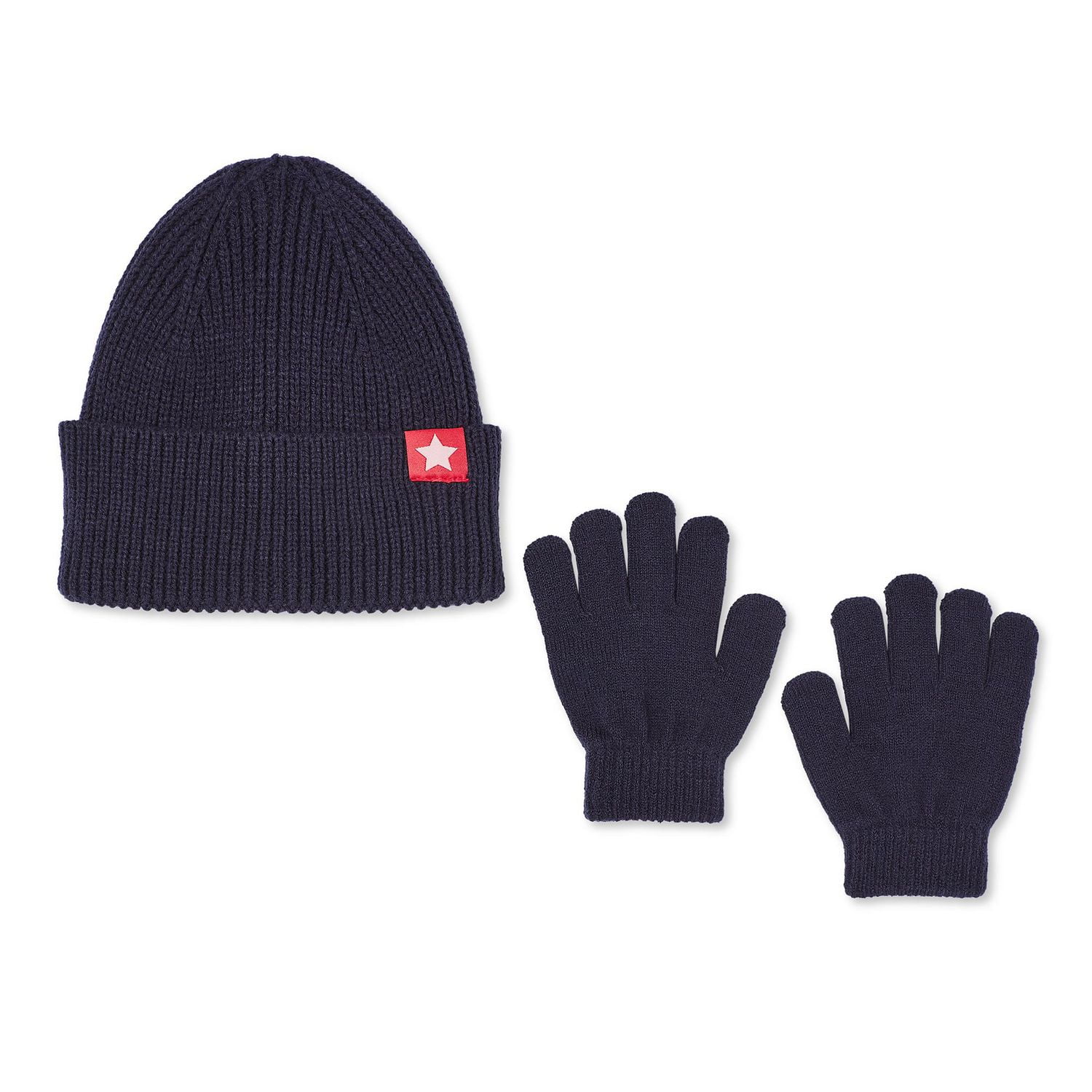 Ensemble 2 pièces avec tuque au revers roulé et gants George pour petites filles