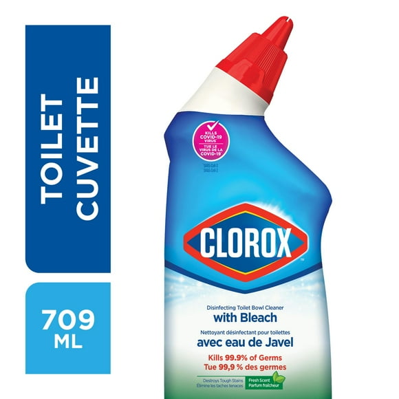 Clorox® Disinfecting Toilet Bowl Cleaner with Bleach, Fresh Scent, 709 mL, Kills 99.9% of germs*