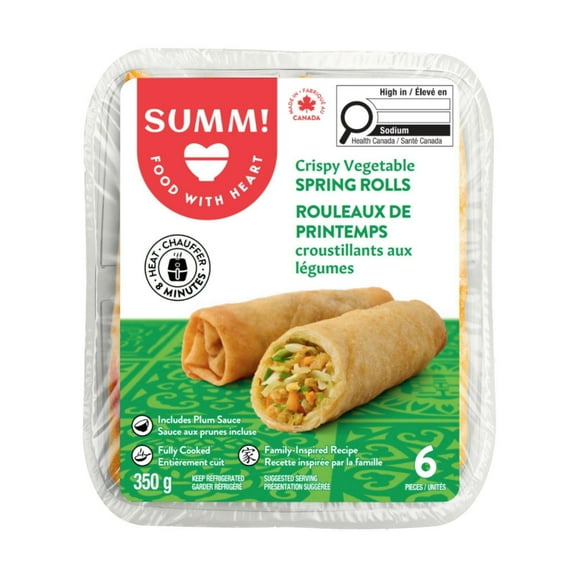 SUMM! Crispy Vegetable Spring Rolls. 350 grams, 6 pieces (Refrigerated)