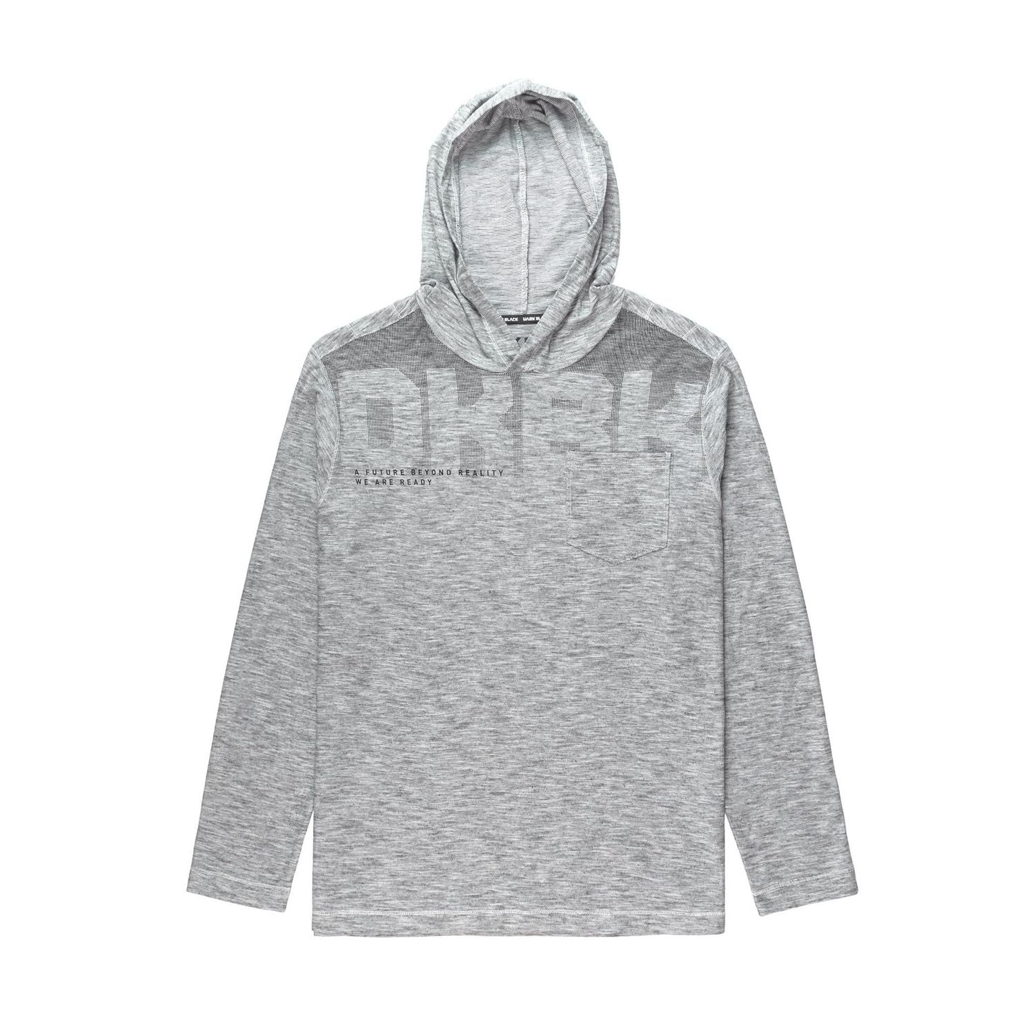 Dark Black Men's Long Sleeve Hooded Popover