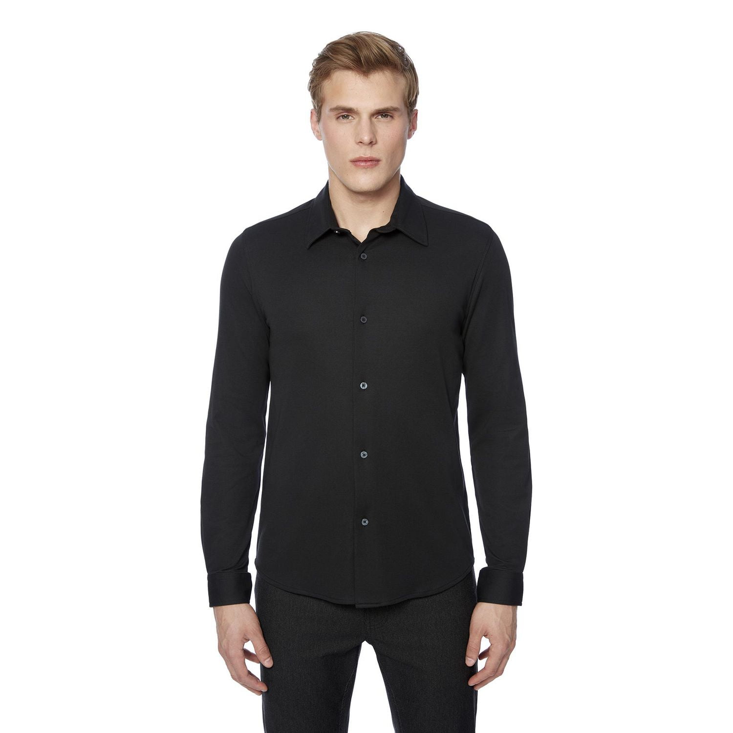 Chemise pour hommes manches longues Dark Black