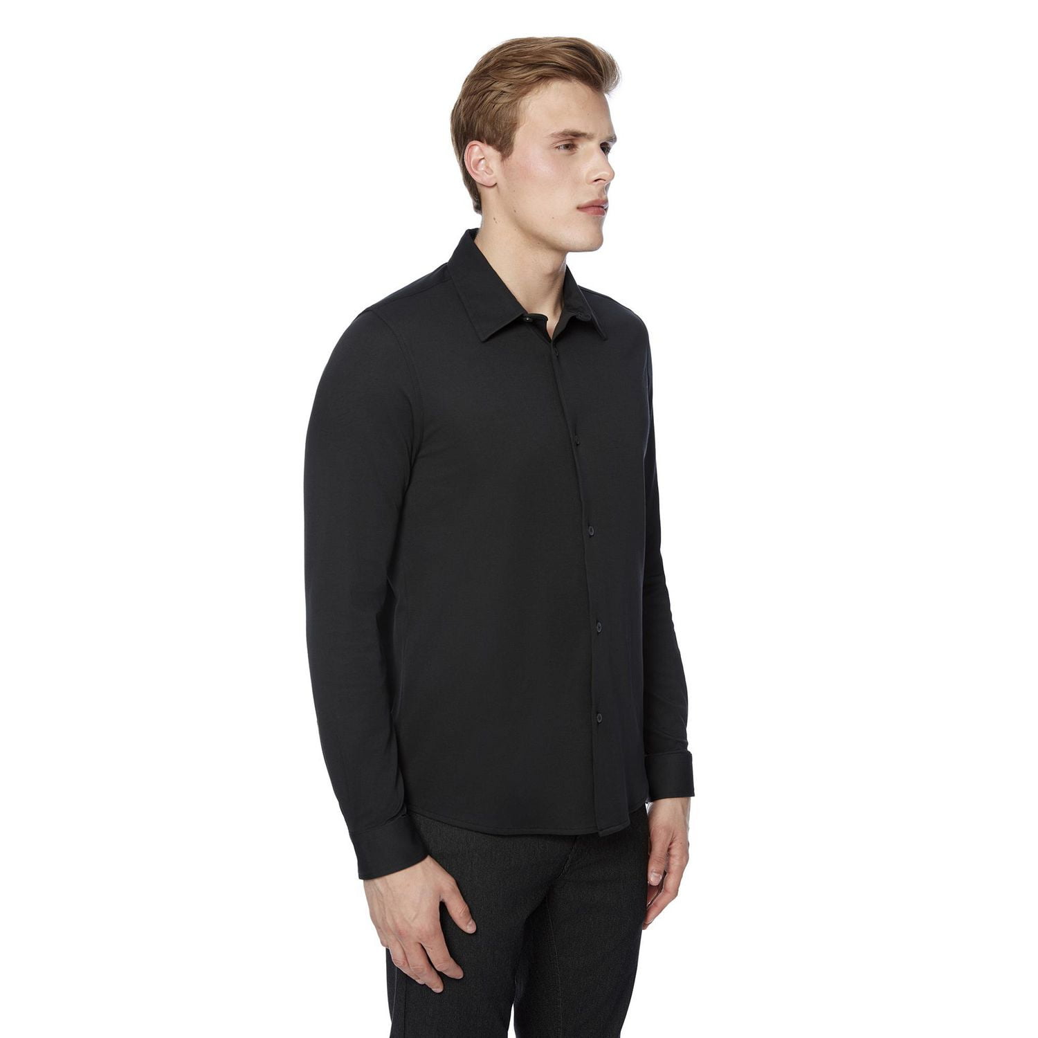Chemise pour hommes manches longues Dark Black