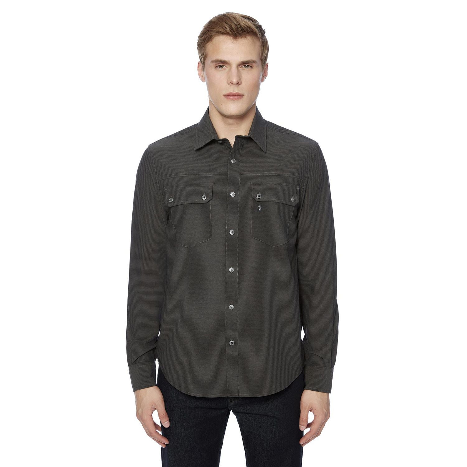 Dark Black Men's Long Sleeve Shirt, Sizes S-XXL - Walmart.ca