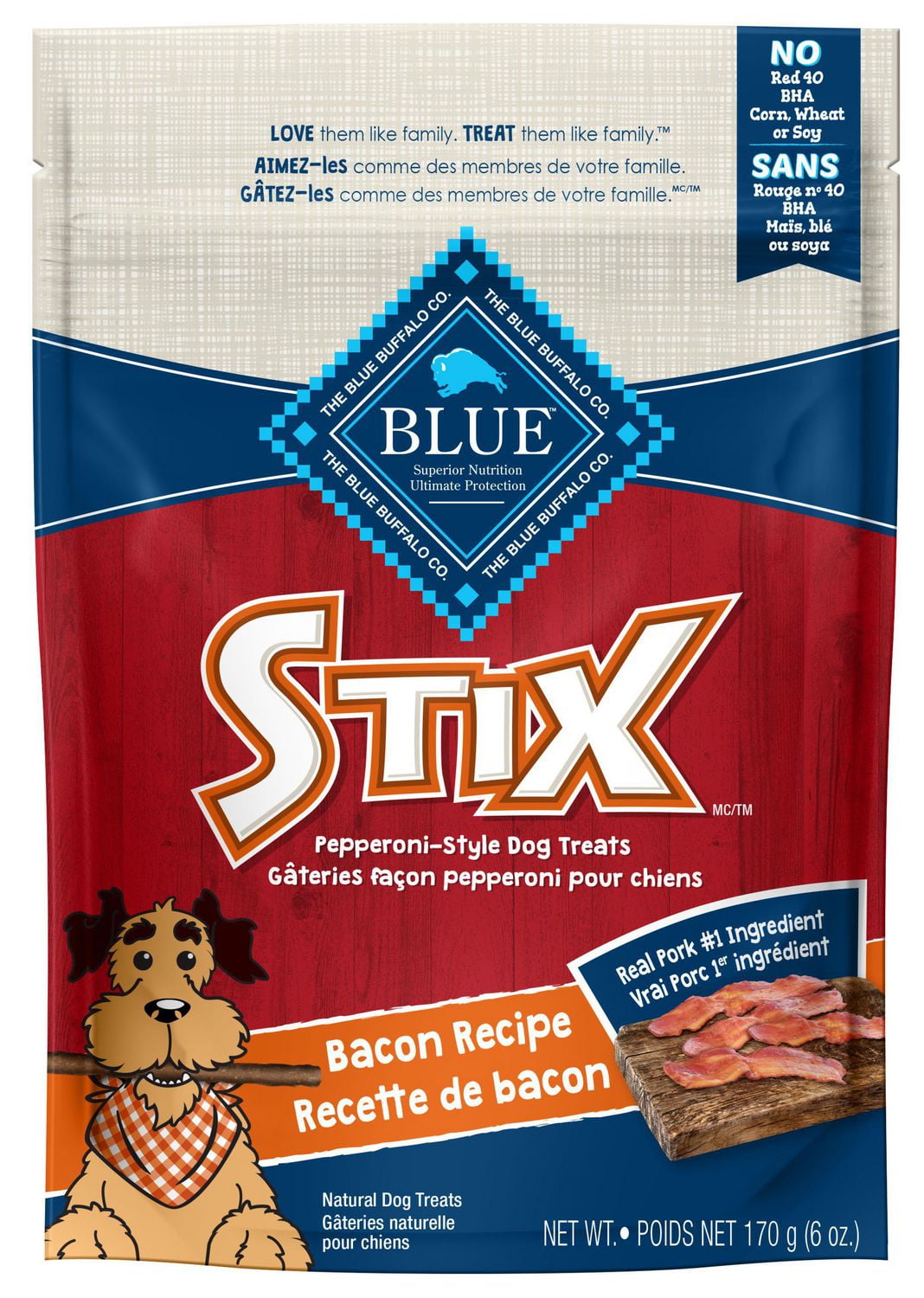 BLUE Stix Bacon Recipe Dog Treat Walmart