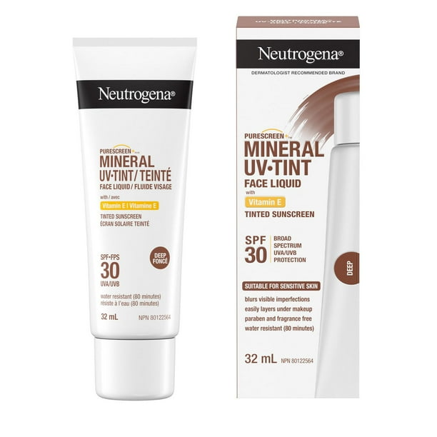 Neutrogena Purescreen+ Mineral UV Tint Face Liquid Sunscreen, Medium ...