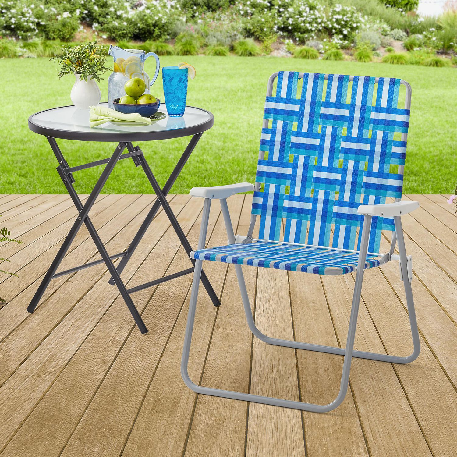 Aluminum lounge deals chair with webbing