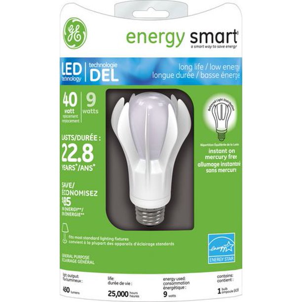 Lampe à DEL A19 energy smart® GE 9 W