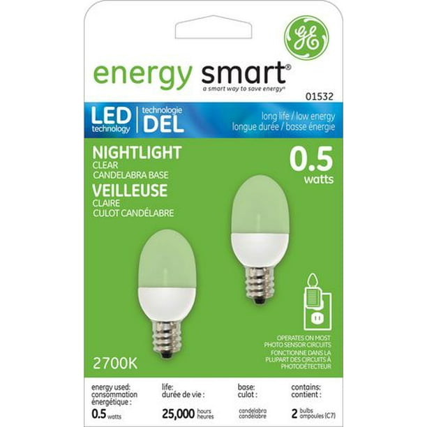 Ampoule pour veilleuse à DEL C7 Energy Smart de GE Lighting Canada de 0,5 W