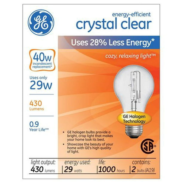 Lampe éconergétique en cristal clair GE Lighting Canada de 29 W