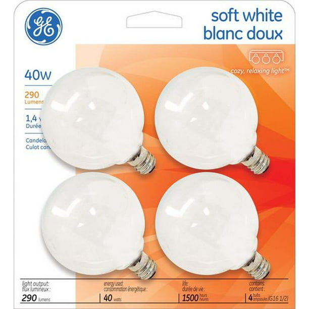 Lampes en blanc doux G16.5 de GE Lighting Canada de 40 W