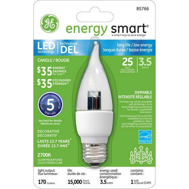 Lampe à DEL Energy SmartMD de GE Lighting Canada à bout arrondi de 3,5 W