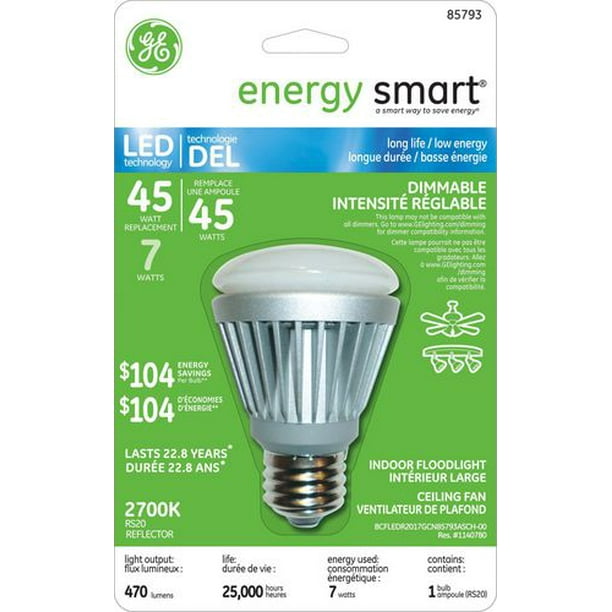 Lampe à DEL RS20 Energy SmartMD de GE Lighting Canada de 7 W