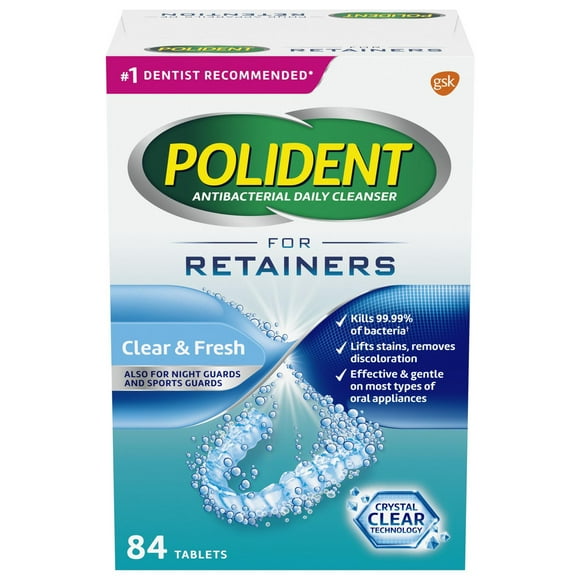 Polident Nettoyant pour appareils de rétention Nettoyant quotidien - 84 Comprimes 84 Comprimes
