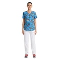 thumbnail image 5 of Disney Mickey Mouse and Friends 100 Percent Nice Women's V-Neck Print Scrub Top, 5 of 5