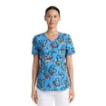 thumbnail image 1 of Disney Mickey Mouse and Friends 100 Percent Nice Women's V-Neck Print Scrub Top, 1 of 5