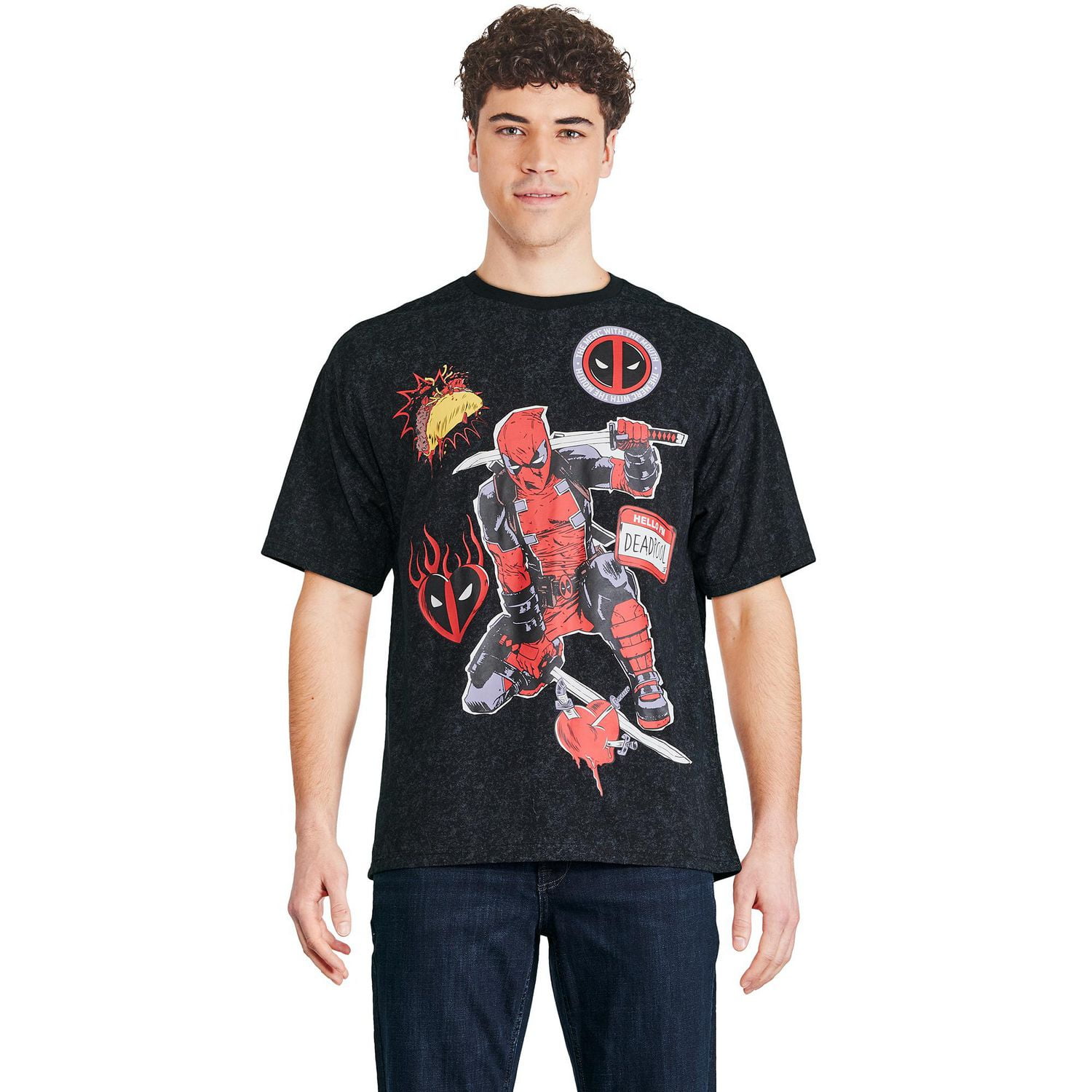 T-shirt lavé Deadpool Marvel pour hommes