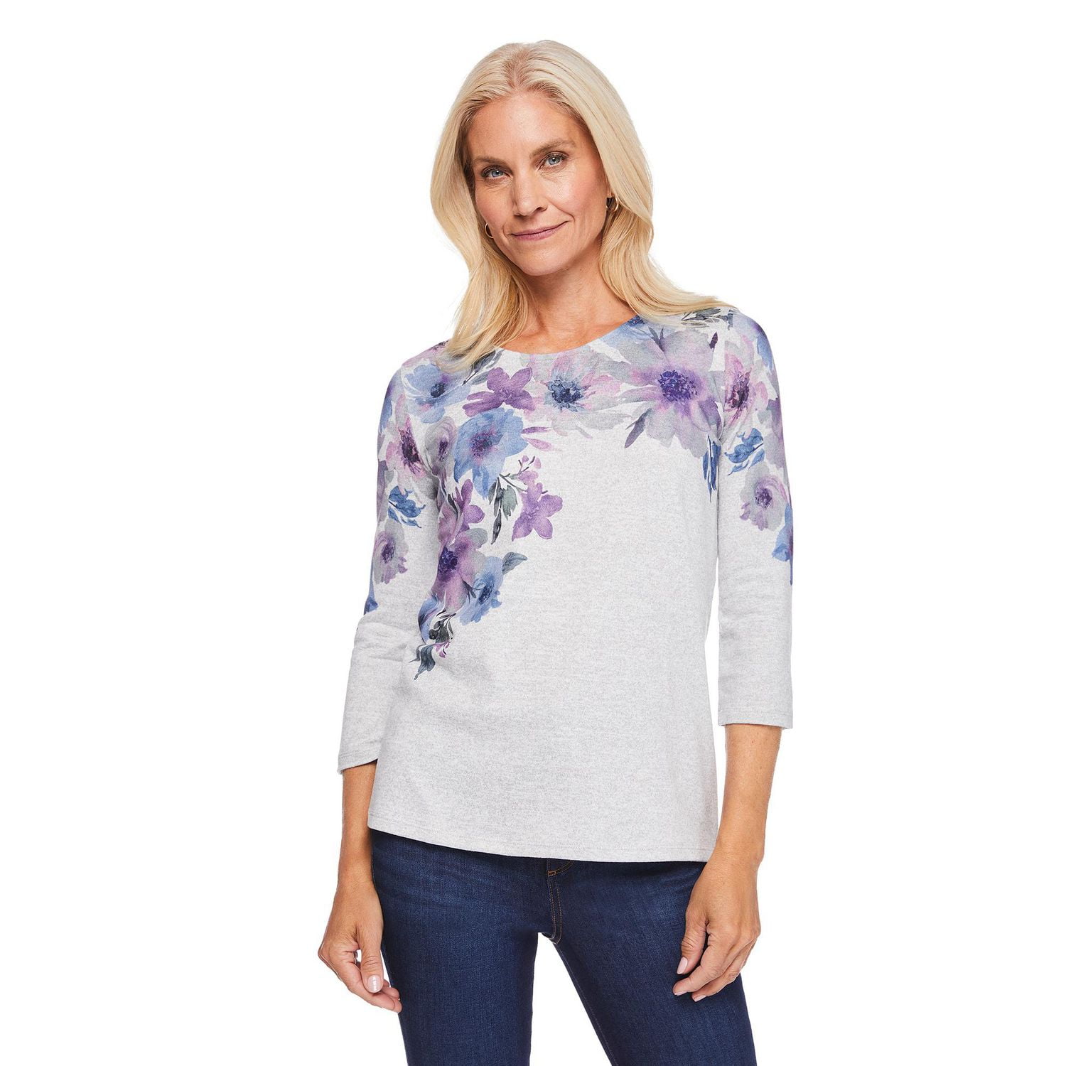Iyla Women's 3/4 Sleeve Hacci Top, Sizes S-XXL