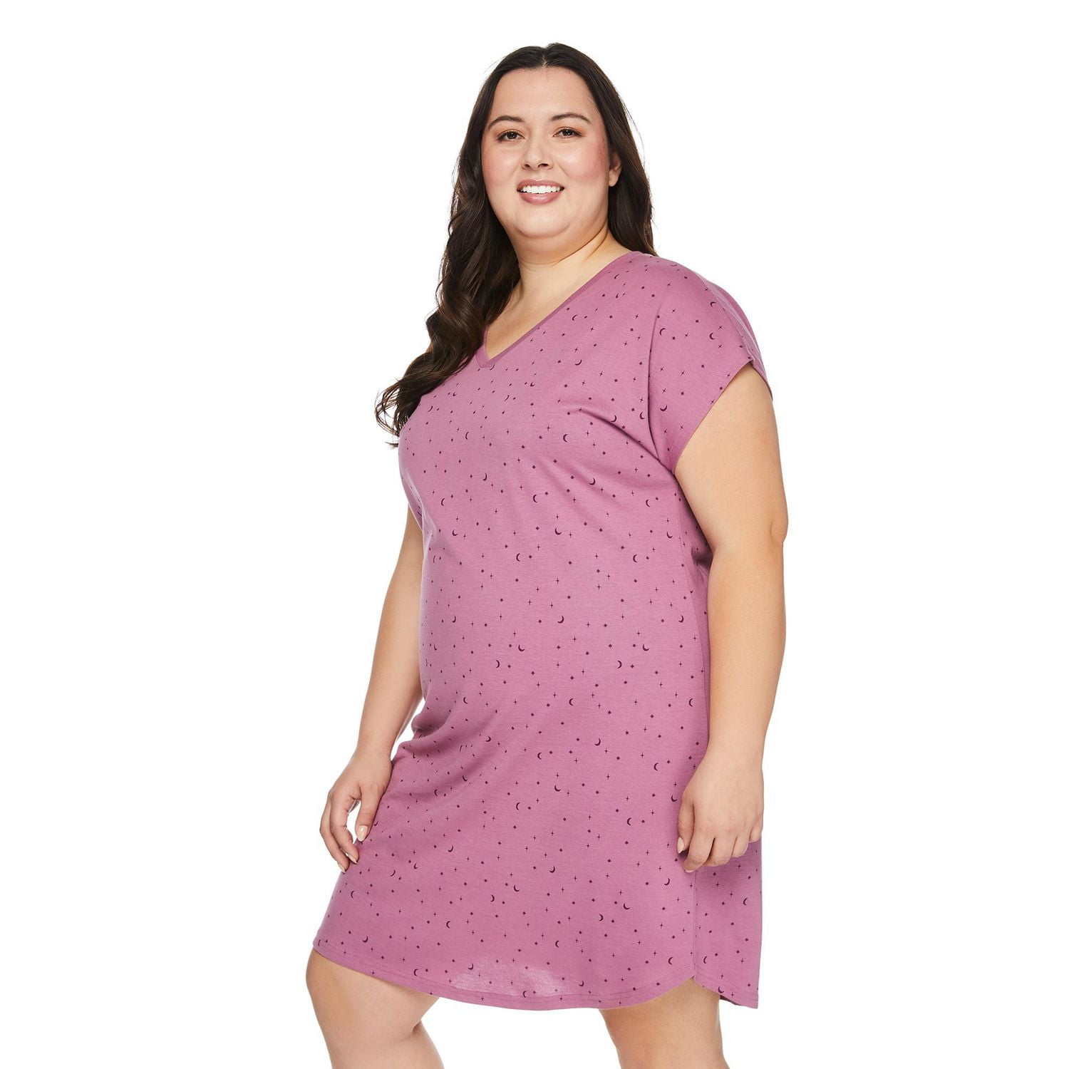 Chemise de nuit à encolure en V George Plus pour femmes