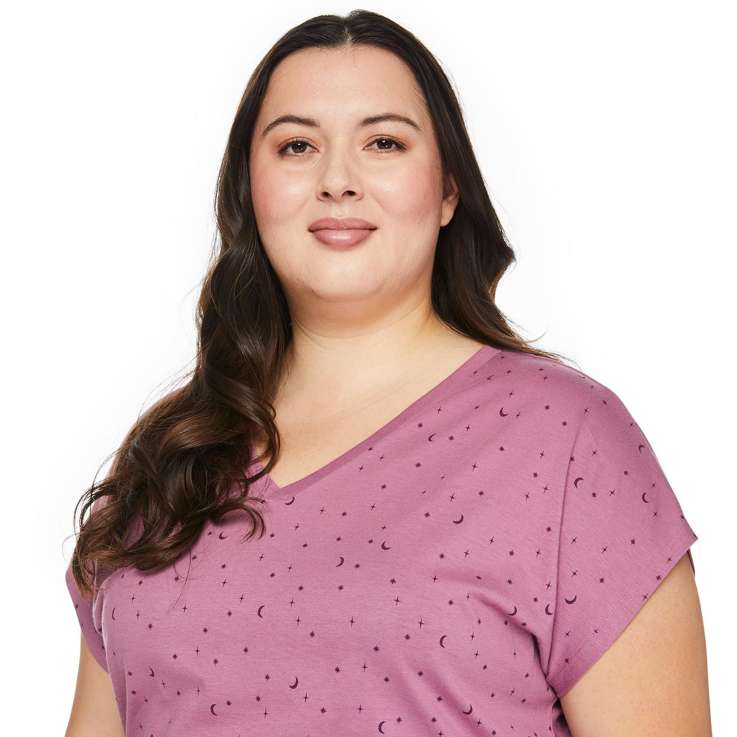 Chemise de nuit à encolure en V George Plus pour femmes