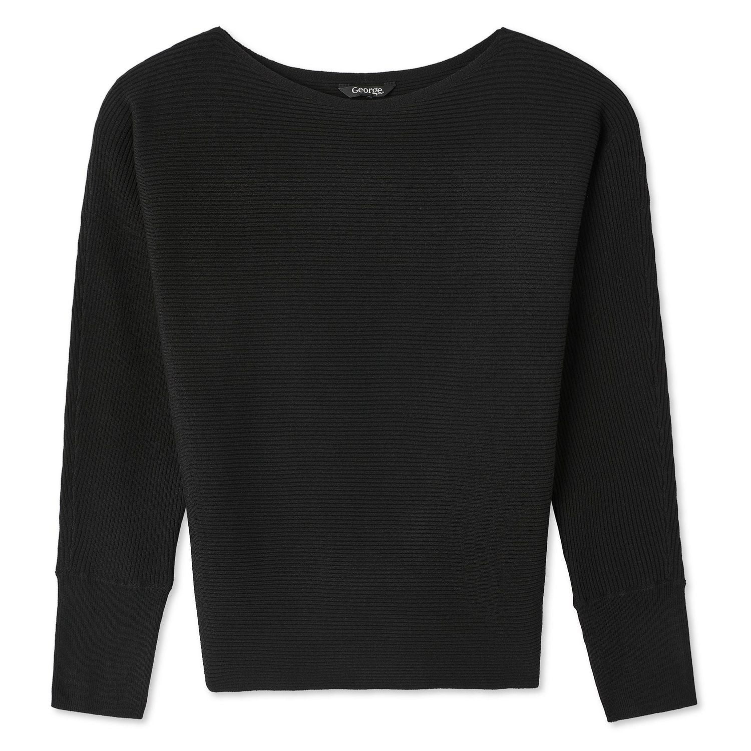 George Women's Ribbed Dolman Sweater, Sizes XS-XXL