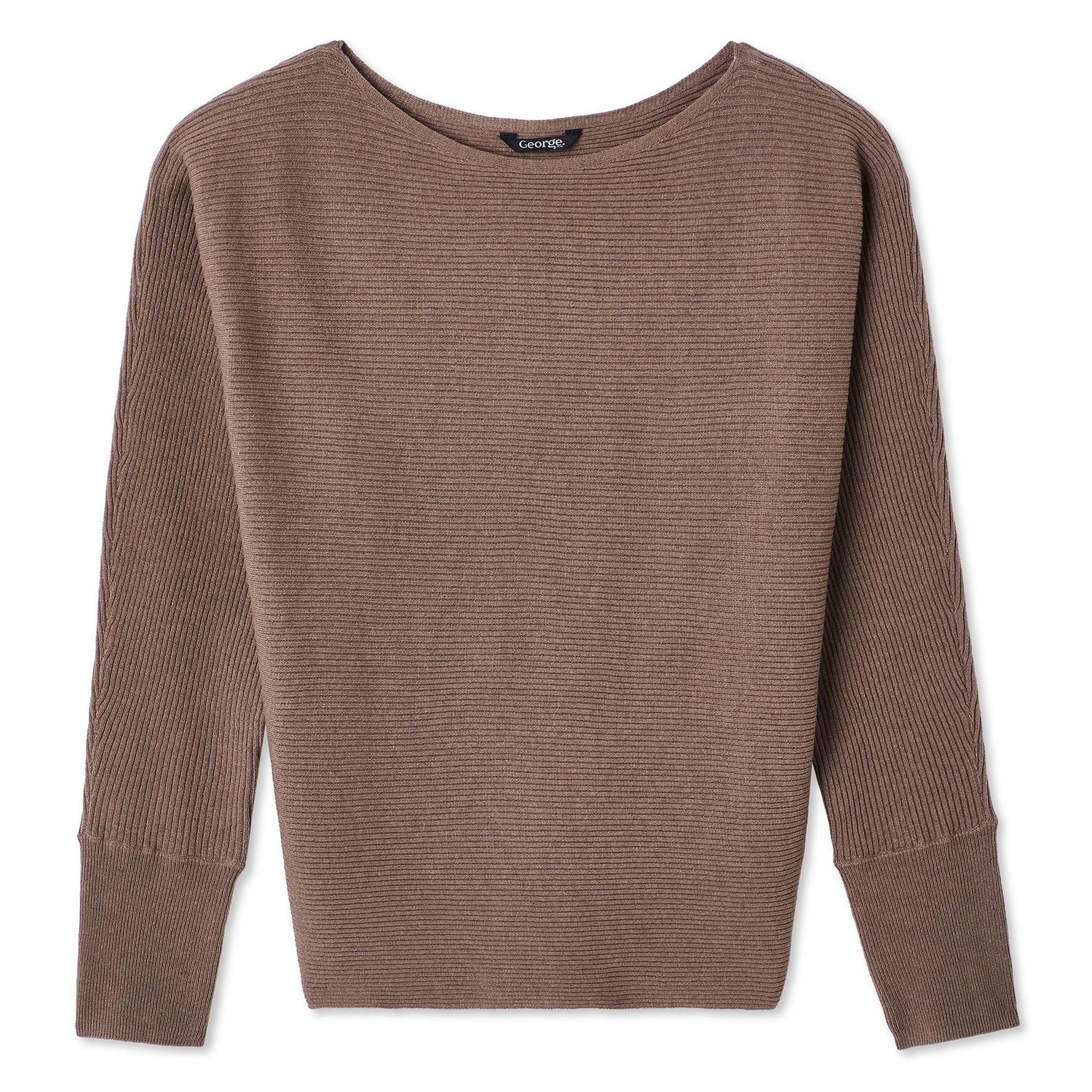 George Women's Ribbed Dolman Sweater, Sizes XS-XXL