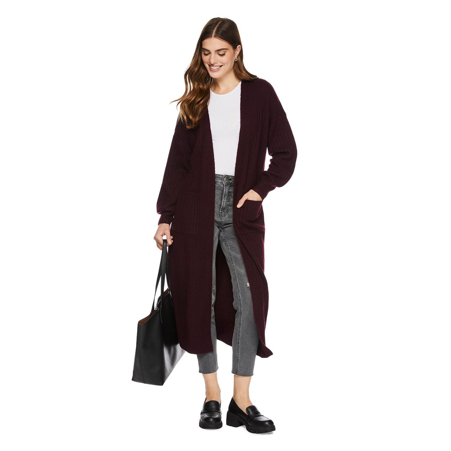 Cardigan long George pour femmes Tailles TP–TTG