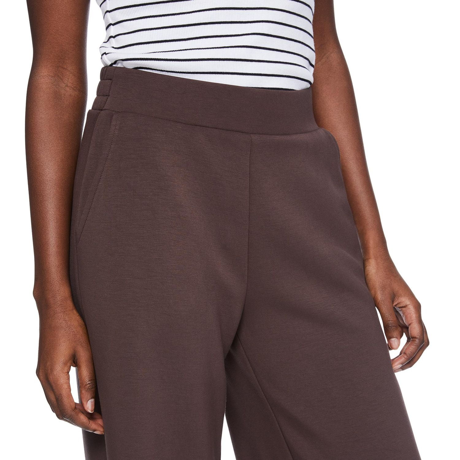 Pantalon à jambe large en tricot doux George pour femmes Tailles TP–TTG