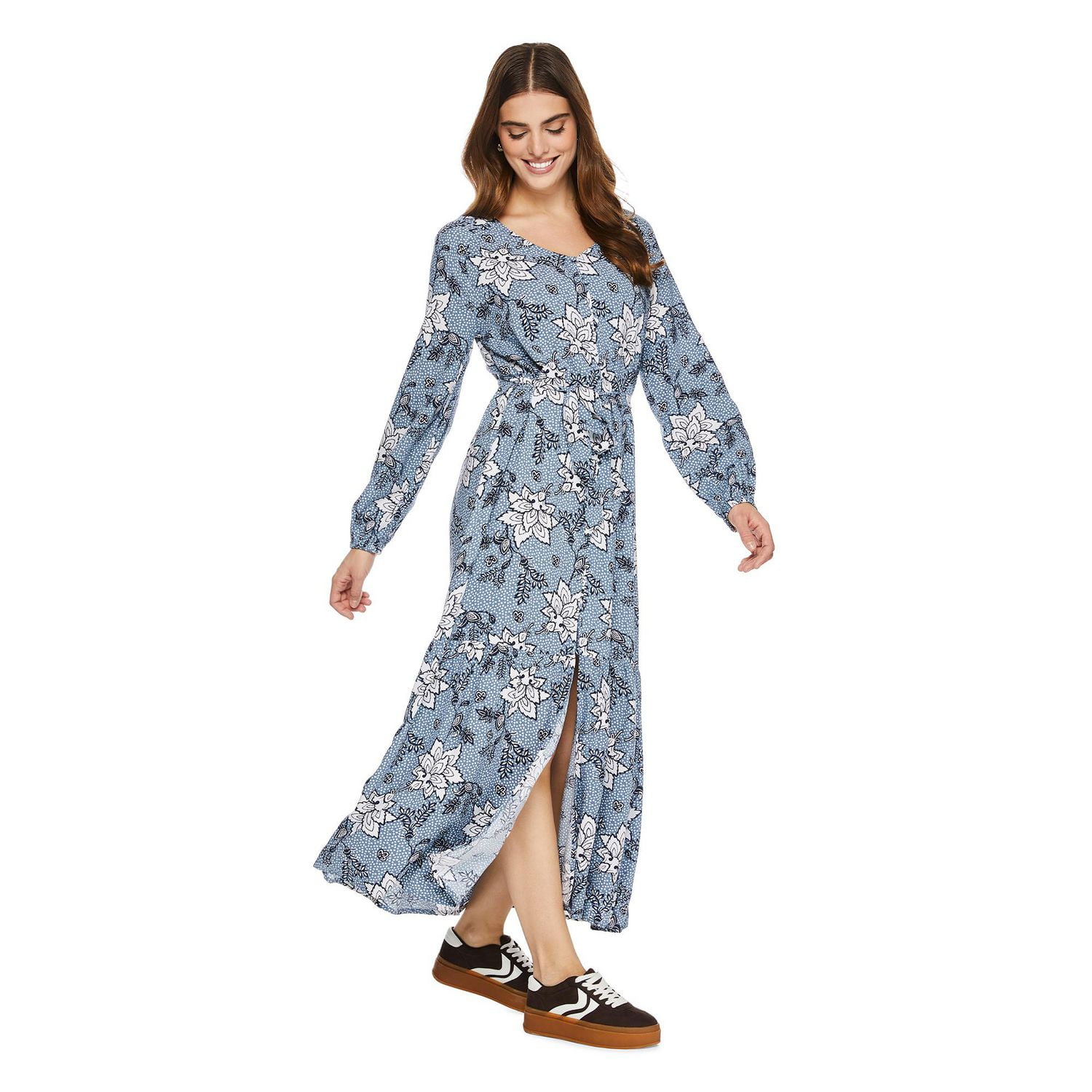 Robe longue à volants George pour femmes Tailles TP–TTG